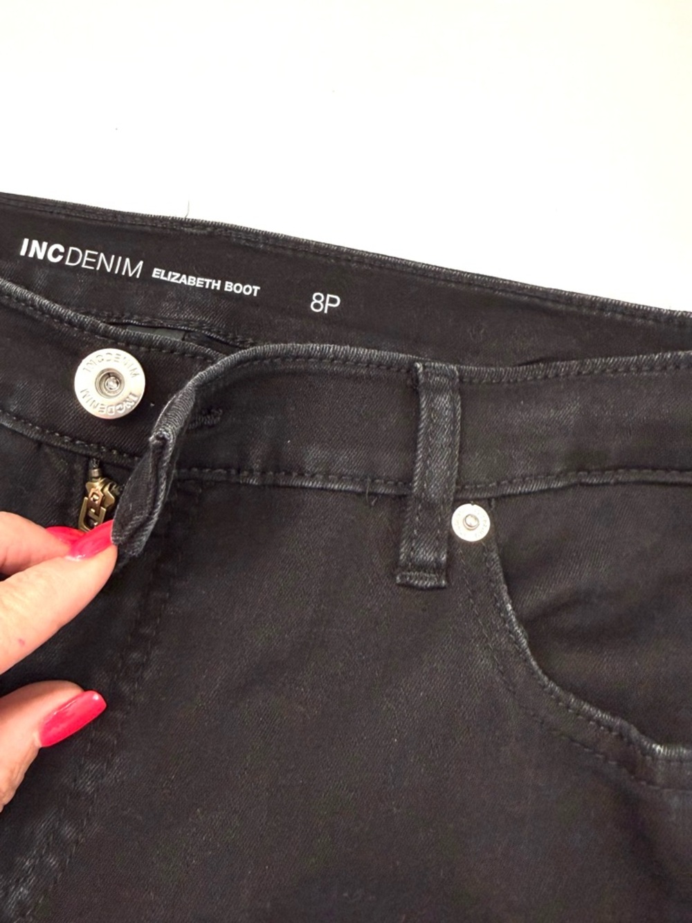 INC DENIM Women's Black Stretch Bootcut Jeans